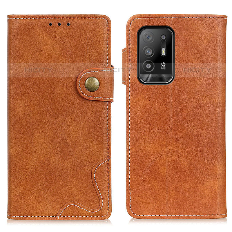 Funda de Cuero Cartera con Soporte Carcasa D01Y para Oppo A95 5G Marron