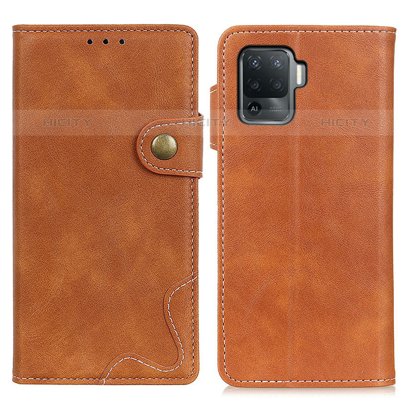 Funda de Cuero Cartera con Soporte Carcasa D01Y para Oppo F19 Pro Marron