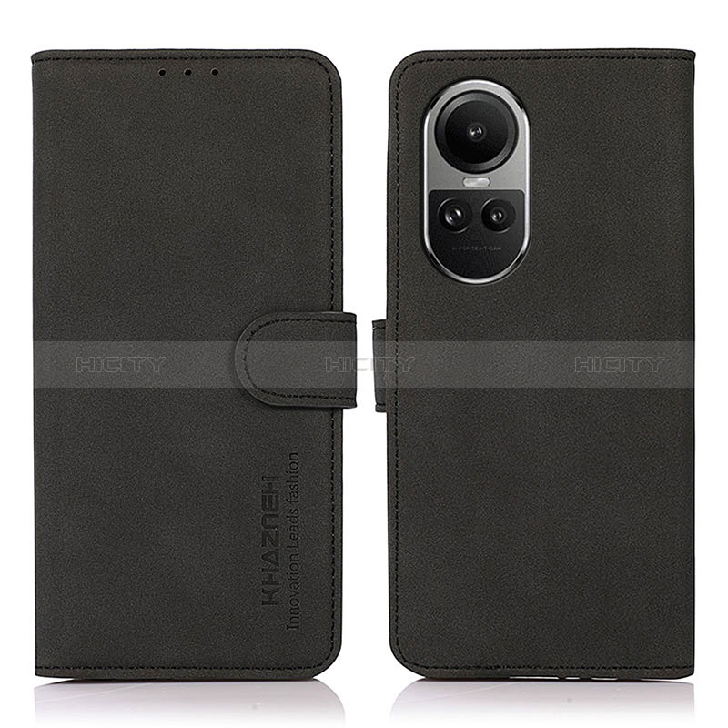 Funda de Cuero Cartera con Soporte Carcasa D01Y para Oppo Reno10 5G Negro