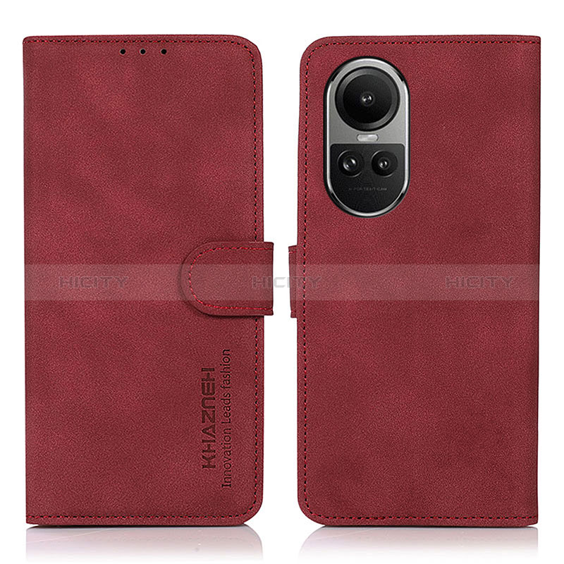 Funda de Cuero Cartera con Soporte Carcasa D01Y para Oppo Reno10 5G Rojo