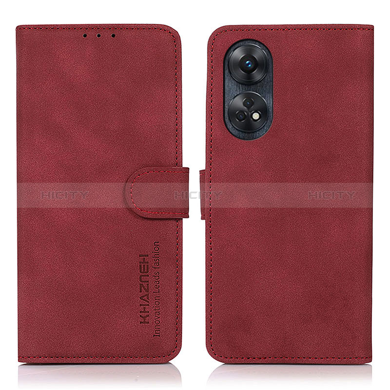 Funda de Cuero Cartera con Soporte Carcasa D01Y para Oppo Reno8 T 4G Rojo