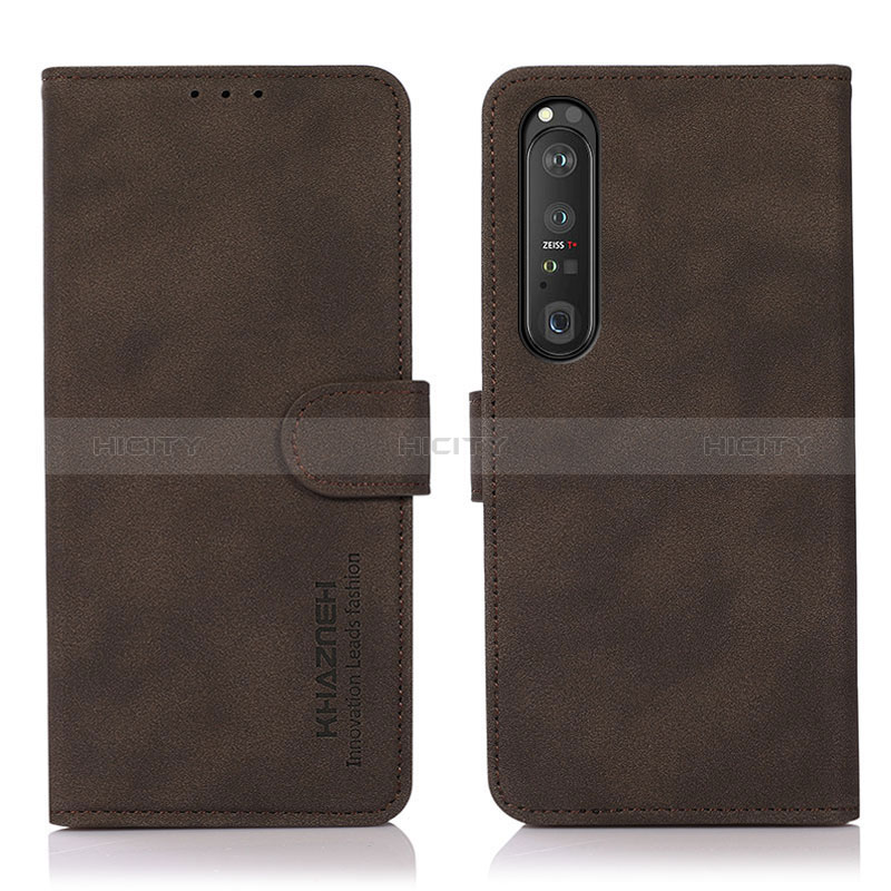 Funda de Cuero Cartera con Soporte Carcasa D01Y para Sony Xperia 1 III Marron