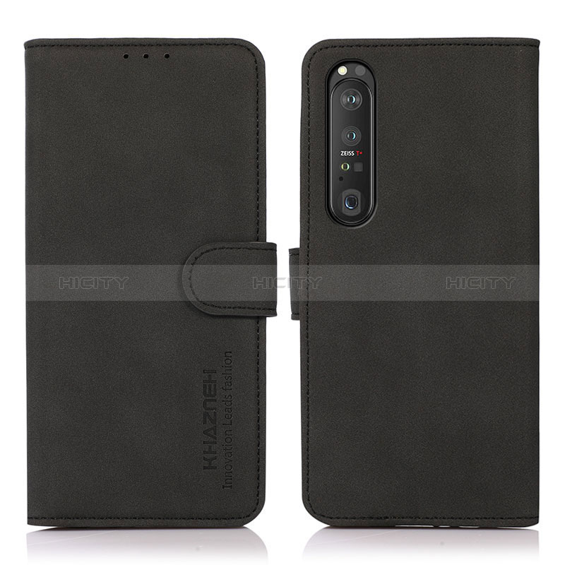 Funda de Cuero Cartera con Soporte Carcasa D01Y para Sony Xperia 1 III Negro