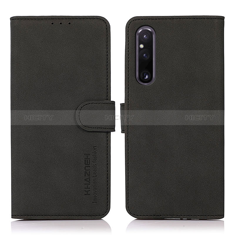 Funda de Cuero Cartera con Soporte Carcasa D01Y para Sony Xperia 1 V Negro