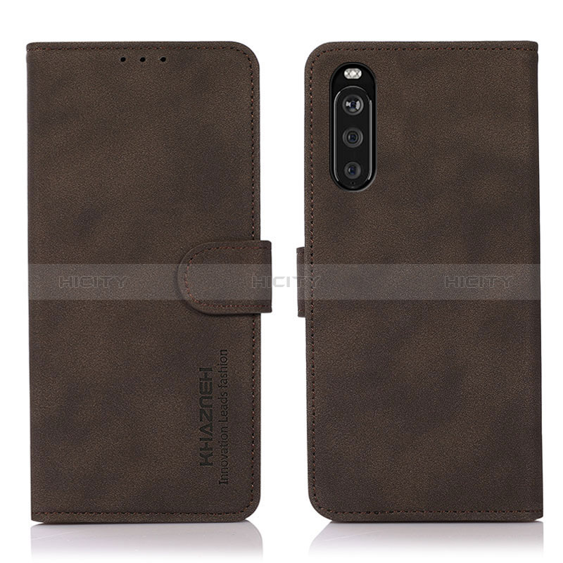 Funda de Cuero Cartera con Soporte Carcasa D01Y para Sony Xperia 10 III Lite Marron