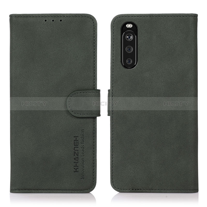 Funda de Cuero Cartera con Soporte Carcasa D01Y para Sony Xperia 10 III SO-52B Verde