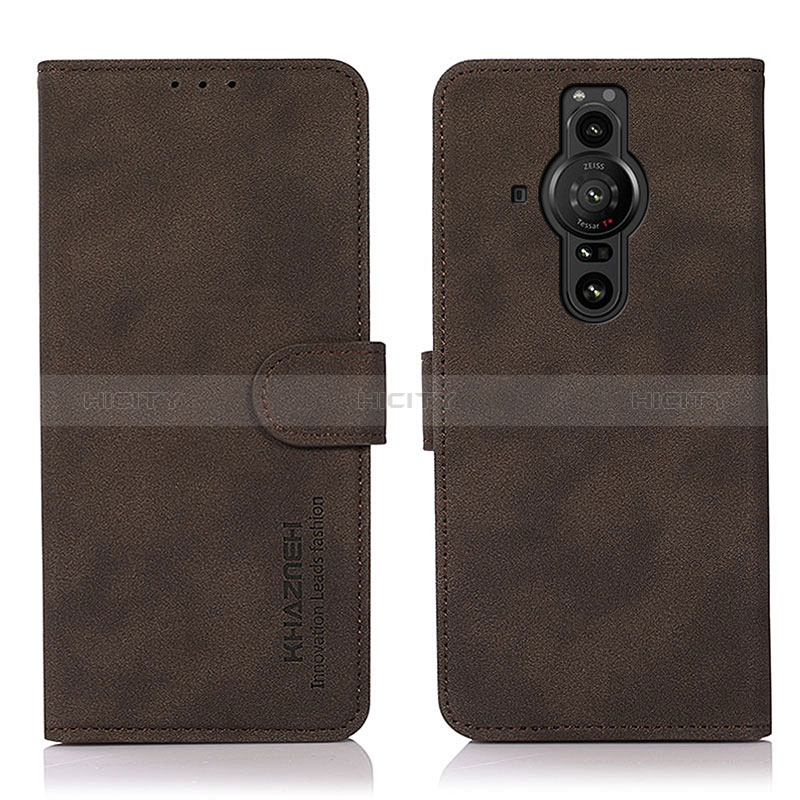 Funda de Cuero Cartera con Soporte Carcasa D01Y para Sony Xperia PRO-I Marron