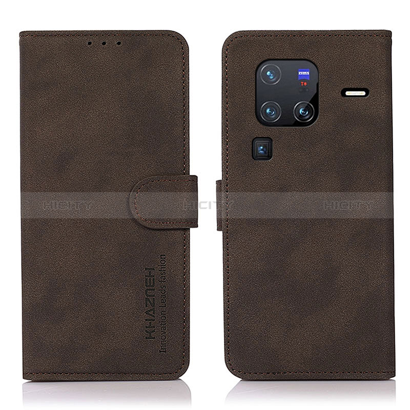 Funda de Cuero Cartera con Soporte Carcasa D01Y para Vivo X80 Pro 5G Marron