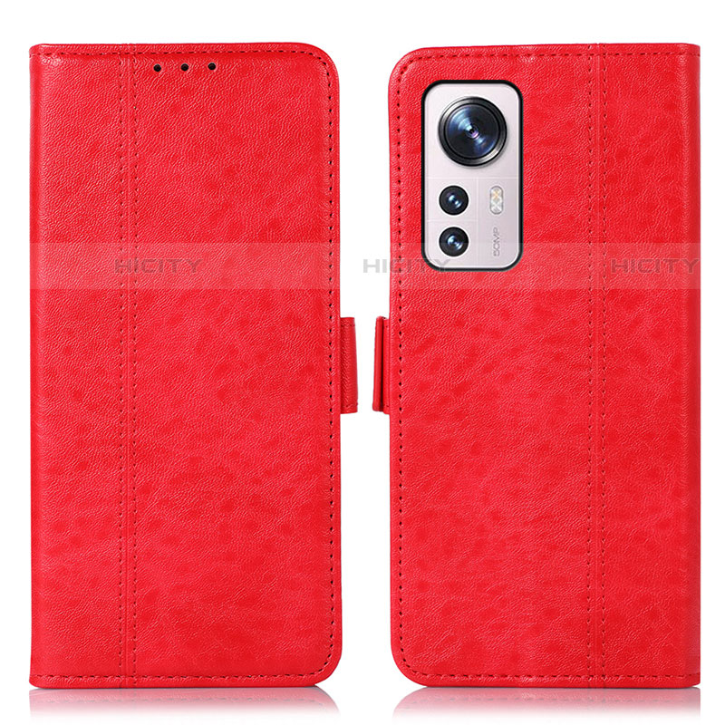 Funda de Cuero Cartera con Soporte Carcasa D01Y para Xiaomi Mi 12X 5G Rojo