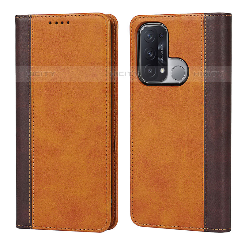 Funda de Cuero Cartera con Soporte Carcasa D02T para Oppo Reno5 A Marron