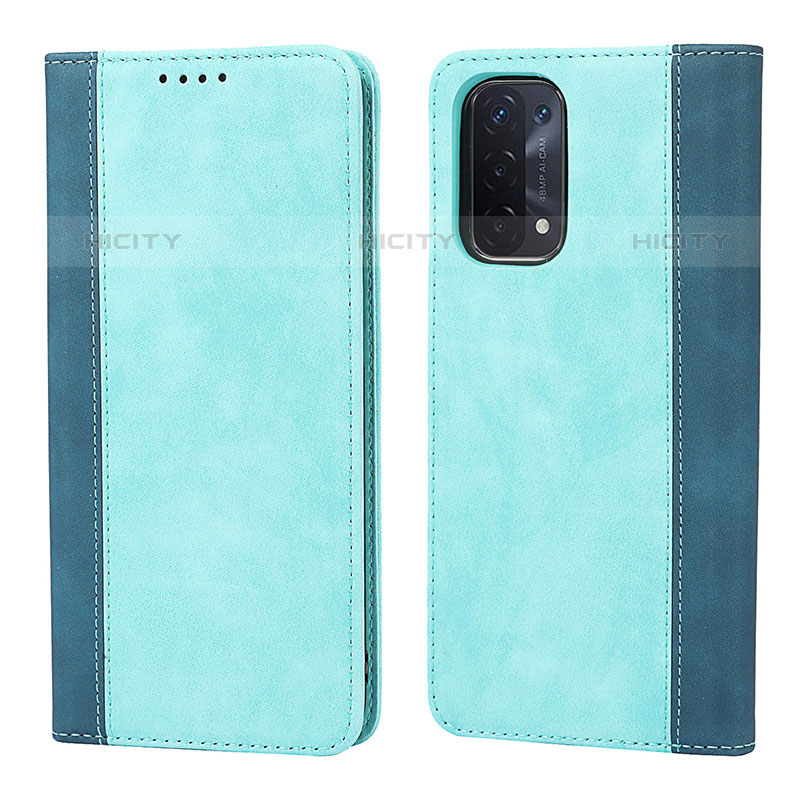 Funda de Cuero Cartera con Soporte Carcasa D03T para OnePlus Nord N200 5G Cian