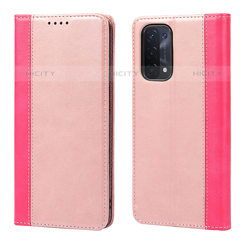 Funda de Cuero Cartera con Soporte Carcasa D03T para OnePlus Nord N200 5G Oro Rosa