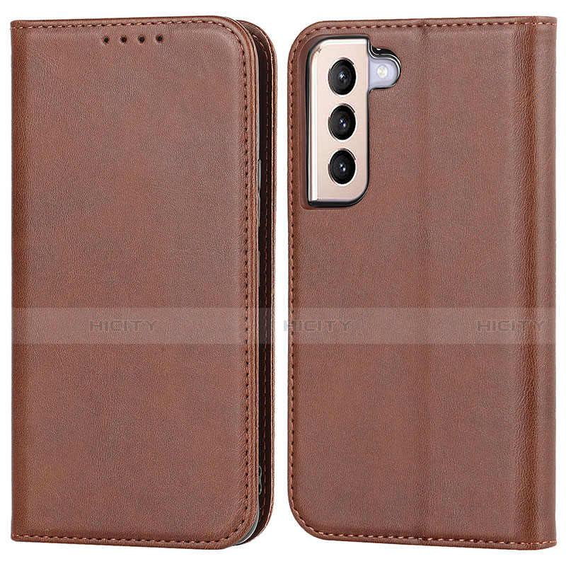 Funda de Cuero Cartera con Soporte Carcasa D03T para Samsung Galaxy S21 5G Marron