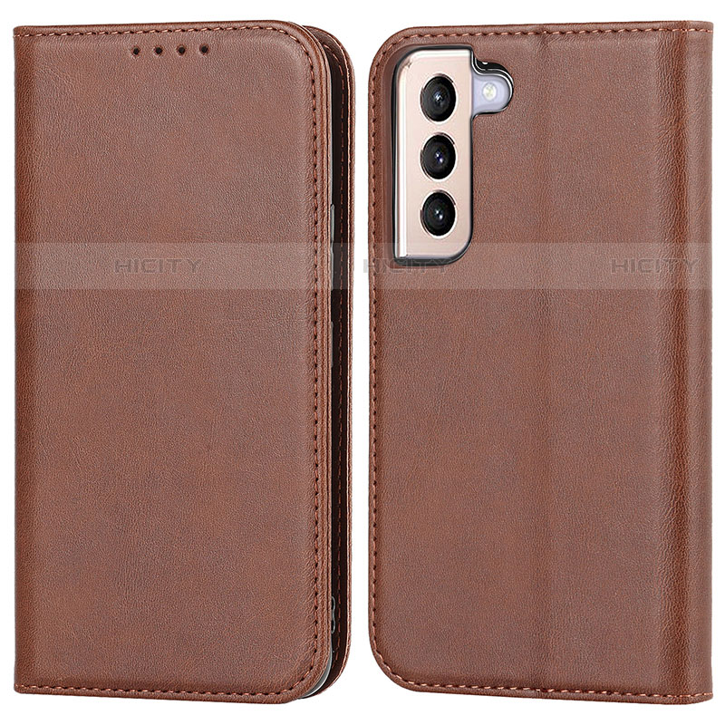 Funda de Cuero Cartera con Soporte Carcasa D03T para Samsung Galaxy S21 FE 5G Marron