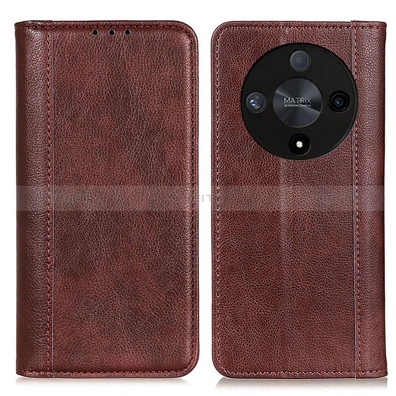 Funda de Cuero Cartera con Soporte Carcasa D03Y para Huawei Honor X9b 5G Marron