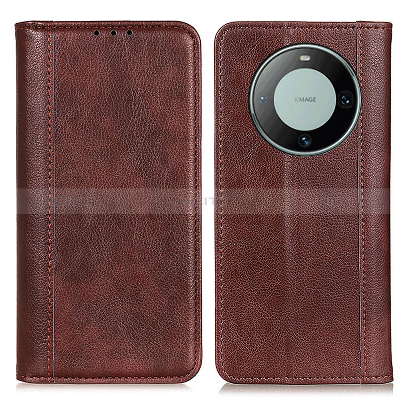 Funda de Cuero Cartera con Soporte Carcasa D03Y para Huawei Mate 60 Marron