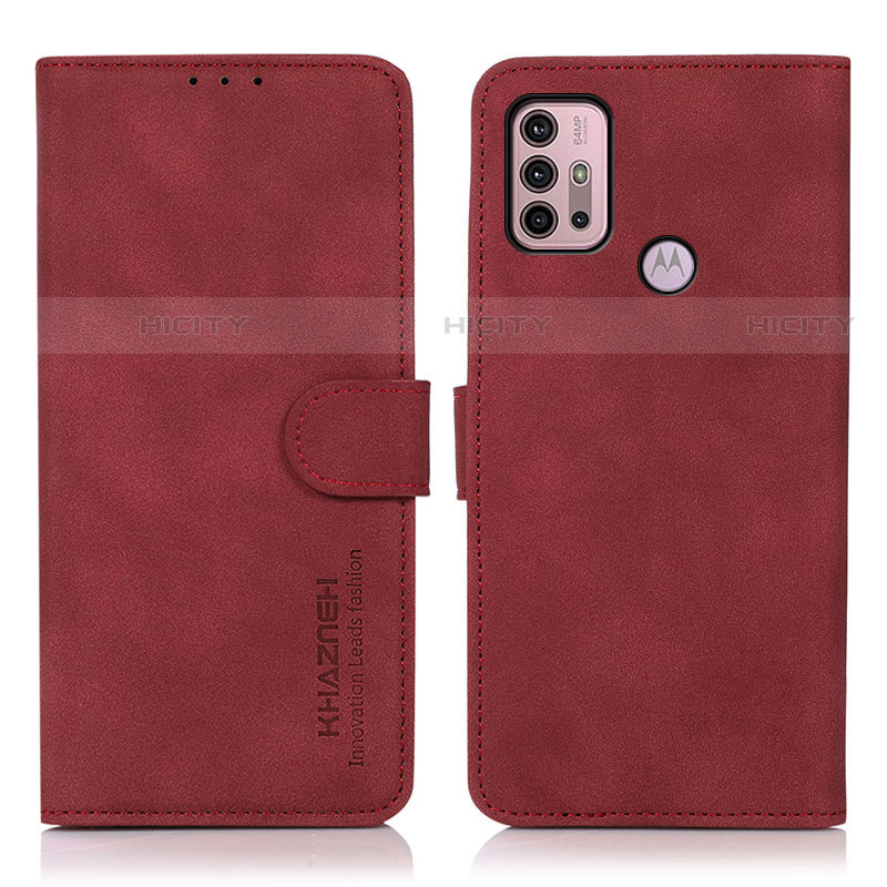 Funda de Cuero Cartera con Soporte Carcasa D03Y para Motorola Moto G10 Power Rojo