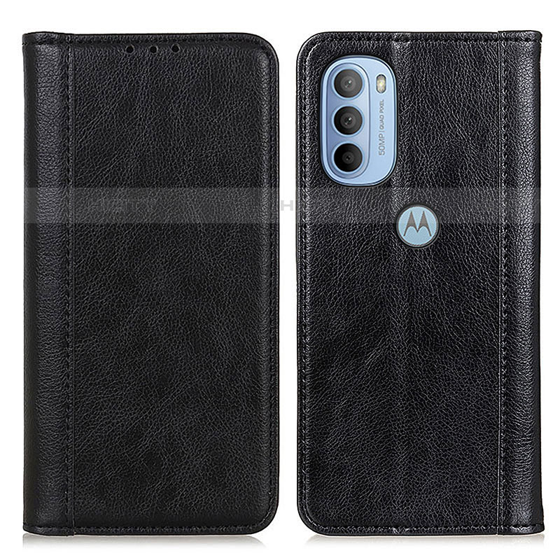 Funda de Cuero Cartera con Soporte Carcasa D03Y para Motorola Moto G31 Negro