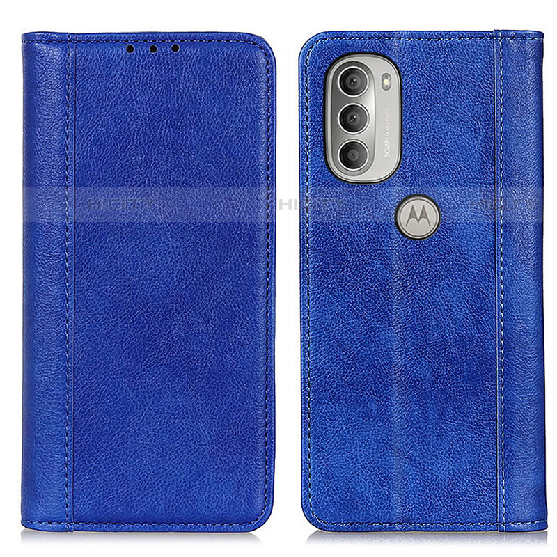 Funda de Cuero Cartera con Soporte Carcasa D03Y para Motorola Moto G51 5G Azul