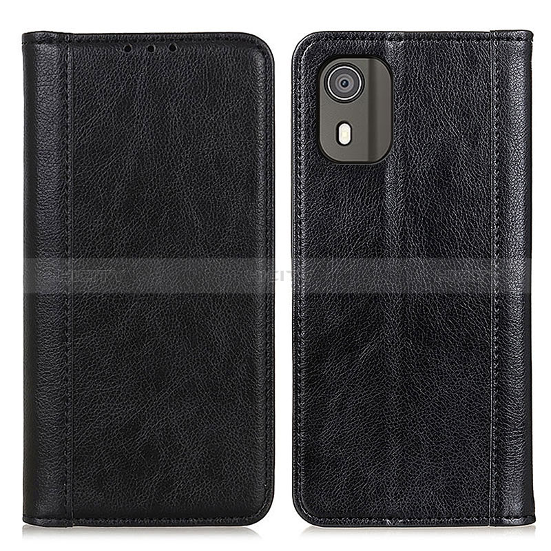 Funda de Cuero Cartera con Soporte Carcasa D03Y para Nokia C02 Negro