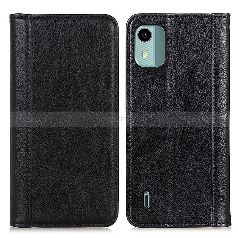 Funda de Cuero Cartera con Soporte Carcasa D03Y para Nokia C12 Pro Negro