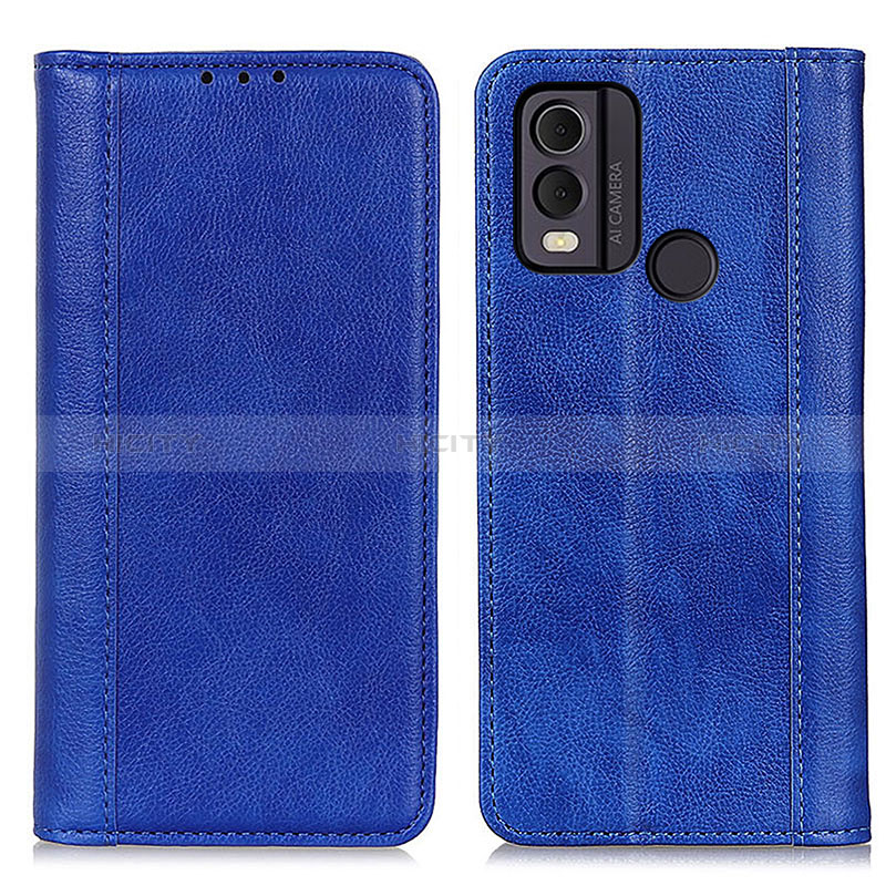 Funda de Cuero Cartera con Soporte Carcasa D03Y para Nokia C22 Azul