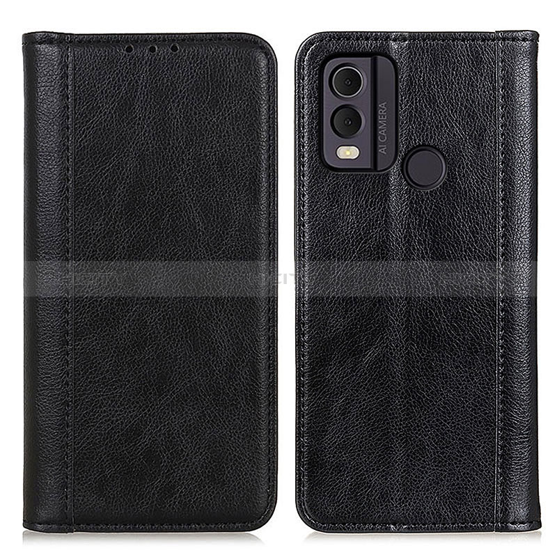 Funda de Cuero Cartera con Soporte Carcasa D03Y para Nokia C22 Negro