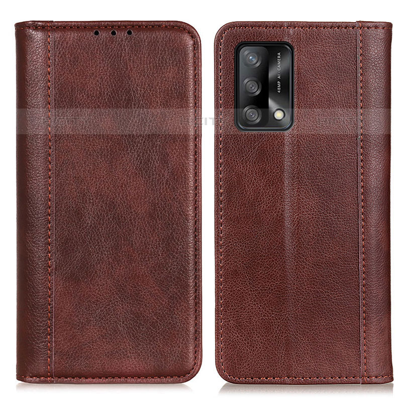 Funda de Cuero Cartera con Soporte Carcasa D03Y para Oppo A74 4G Marron