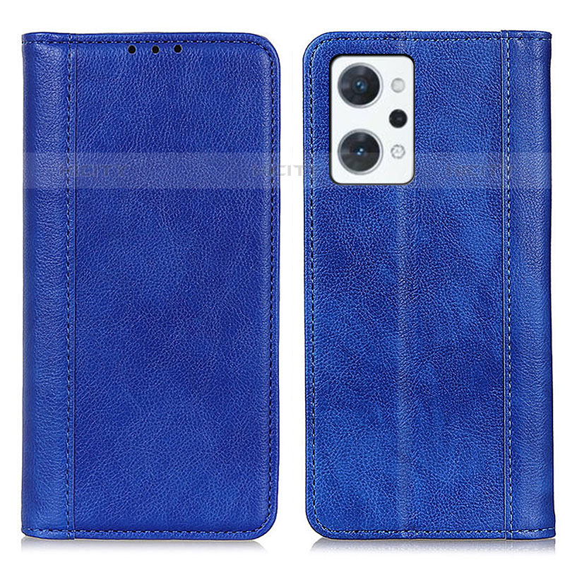 Funda de Cuero Cartera con Soporte Carcasa D03Y para Oppo Reno7 A Azul