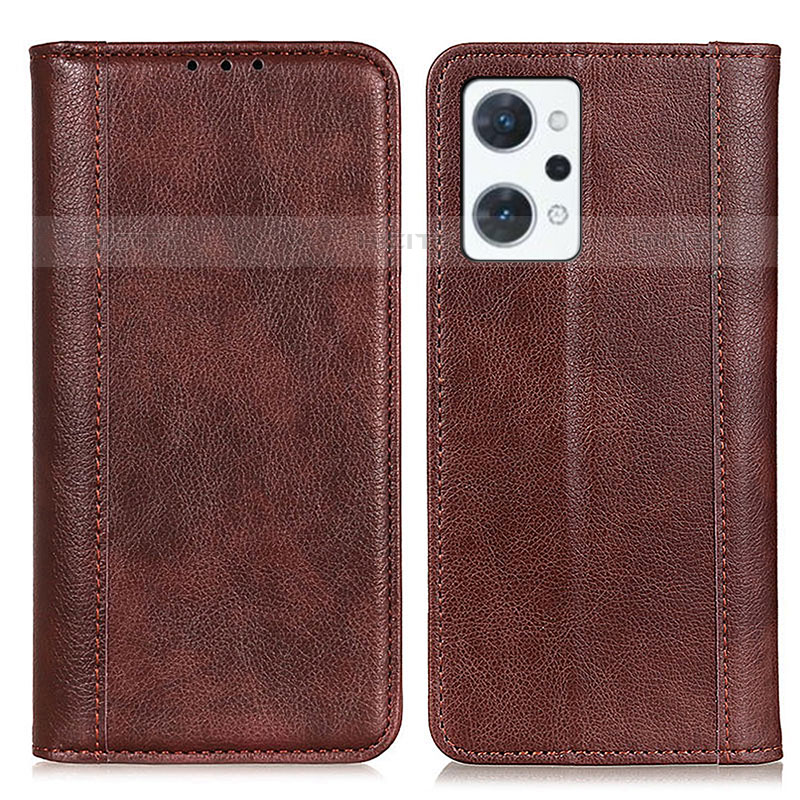 Funda de Cuero Cartera con Soporte Carcasa D03Y para Oppo Reno7 A Marron