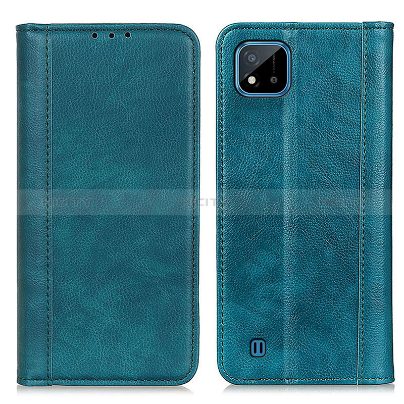 Funda de Cuero Cartera con Soporte Carcasa D03Y para Realme C20 Verde