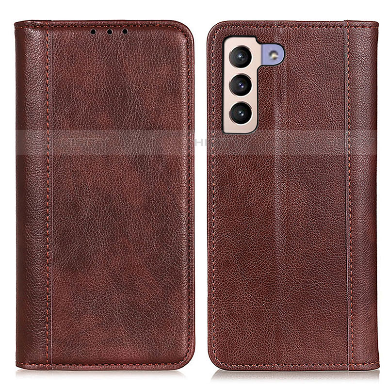 Funda de Cuero Cartera con Soporte Carcasa D03Y para Samsung Galaxy S21 Plus 5G Marron