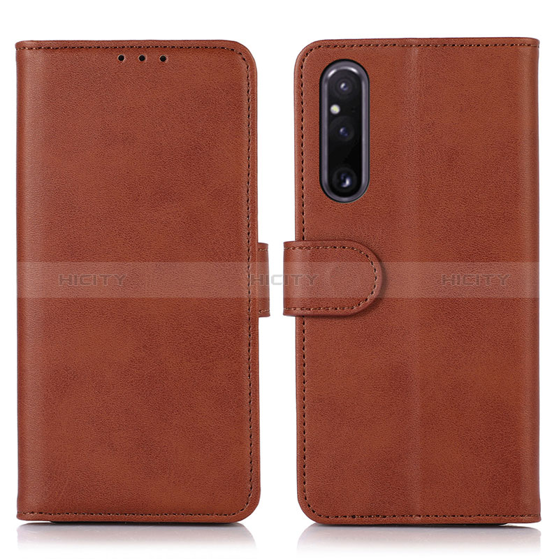 Funda de Cuero Cartera con Soporte Carcasa D03Y para Sony Xperia 1 V Marron