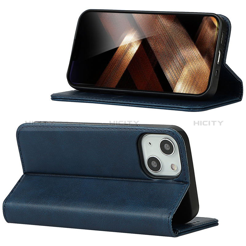 Funda de Cuero Cartera con Soporte Carcasa D04T para Apple iPhone 13