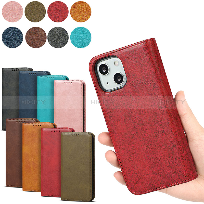 Funda de Cuero Cartera con Soporte Carcasa D04T para Apple iPhone 15