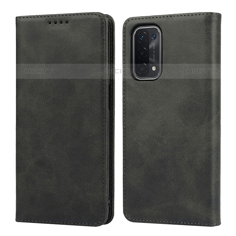 Funda de Cuero Cartera con Soporte Carcasa D04T para Oppo A93 5G Negro