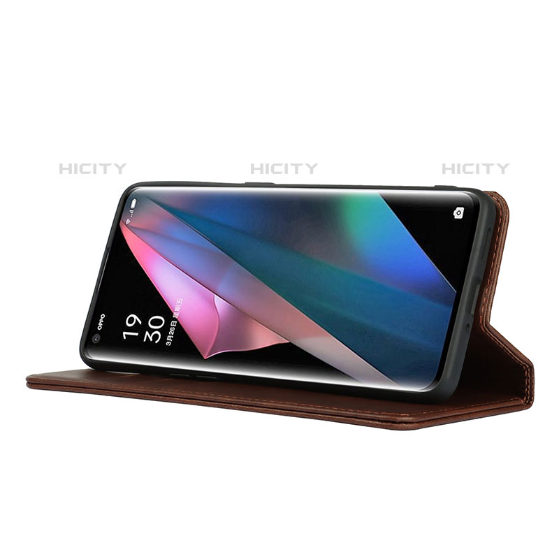 Funda de Cuero Cartera con Soporte Carcasa D04T para Oppo Find X3 Pro 5G