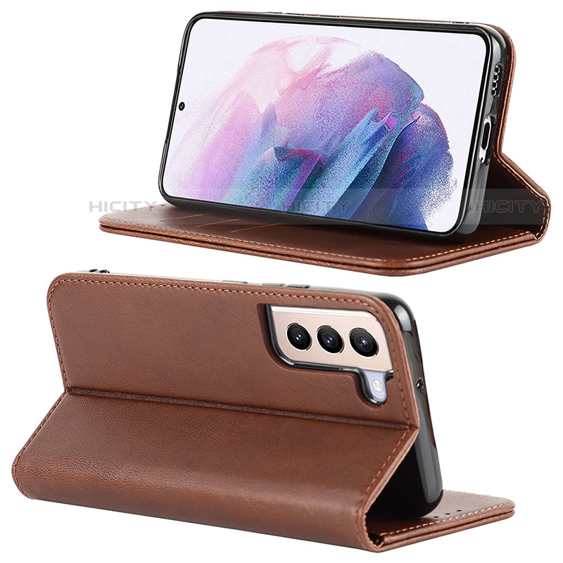 Funda de Cuero Cartera con Soporte Carcasa D04T para Samsung Galaxy S22 Plus 5G Marron