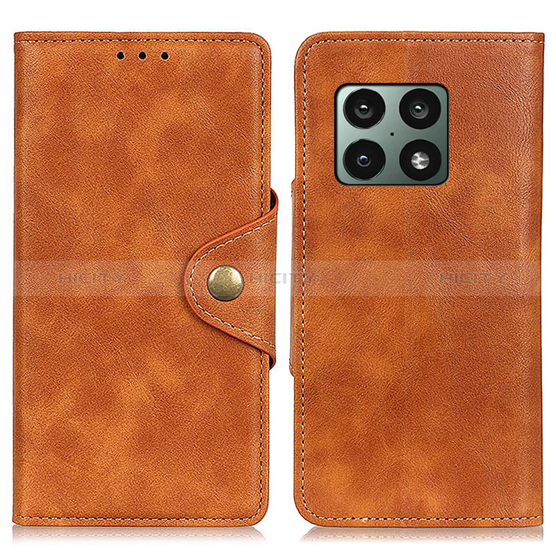 Funda de Cuero Cartera con Soporte Carcasa D04Y para OnePlus 10 Pro 5G Marron