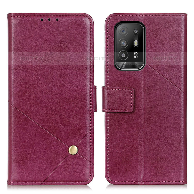 Funda de Cuero Cartera con Soporte Carcasa D04Y para Oppo A95 5G Morado