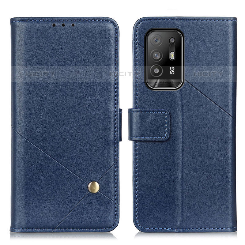 Funda de Cuero Cartera con Soporte Carcasa D04Y para Oppo F19 Pro+ Plus 5G Azul