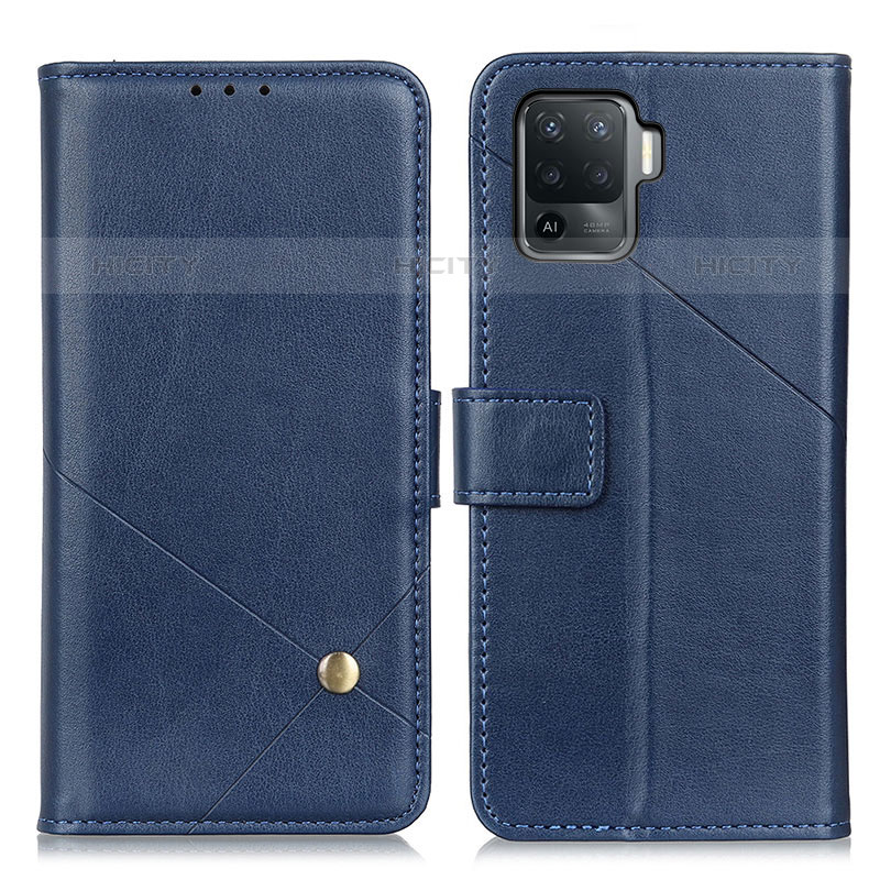 Funda de Cuero Cartera con Soporte Carcasa D04Y para Oppo Reno5 F Azul