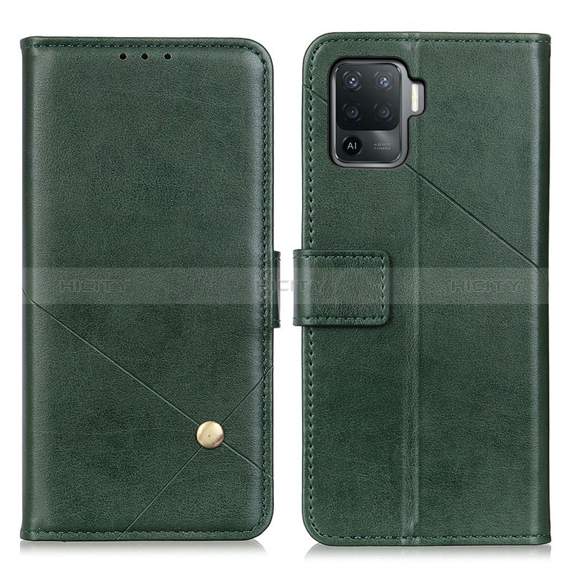 Funda de Cuero Cartera con Soporte Carcasa D04Y para Oppo Reno5 Lite Verde