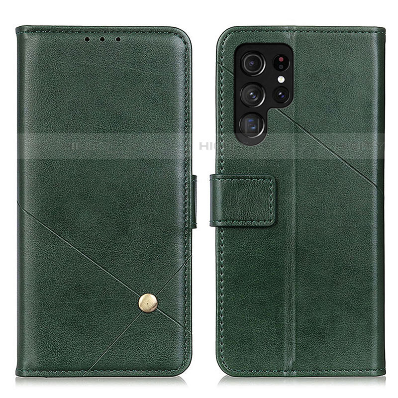 Funda de Cuero Cartera con Soporte Carcasa D04Y para Samsung Galaxy S21 Ultra 5G Verde