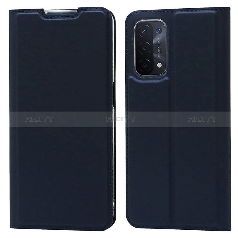 Funda de Cuero Cartera con Soporte Carcasa D05T para Oppo A54 5G Azul