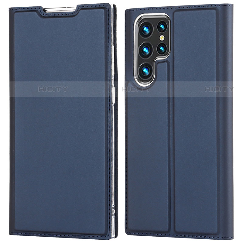 Funda de Cuero Cartera con Soporte Carcasa D05T para Samsung Galaxy S21 Ultra 5G Azul