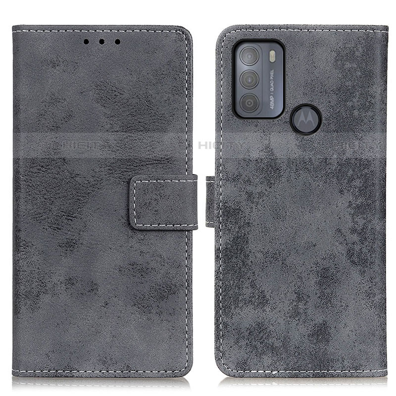 Funda de Cuero Cartera con Soporte Carcasa D05Y para Motorola Moto G50 Gris