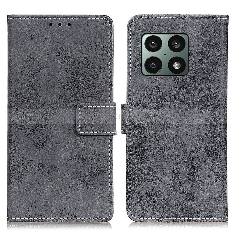 Funda de Cuero Cartera con Soporte Carcasa D05Y para OnePlus 10 Pro 5G Gris