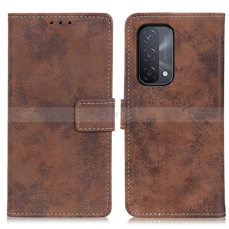 Funda de Cuero Cartera con Soporte Carcasa D05Y para Oppo A74 5G Marron