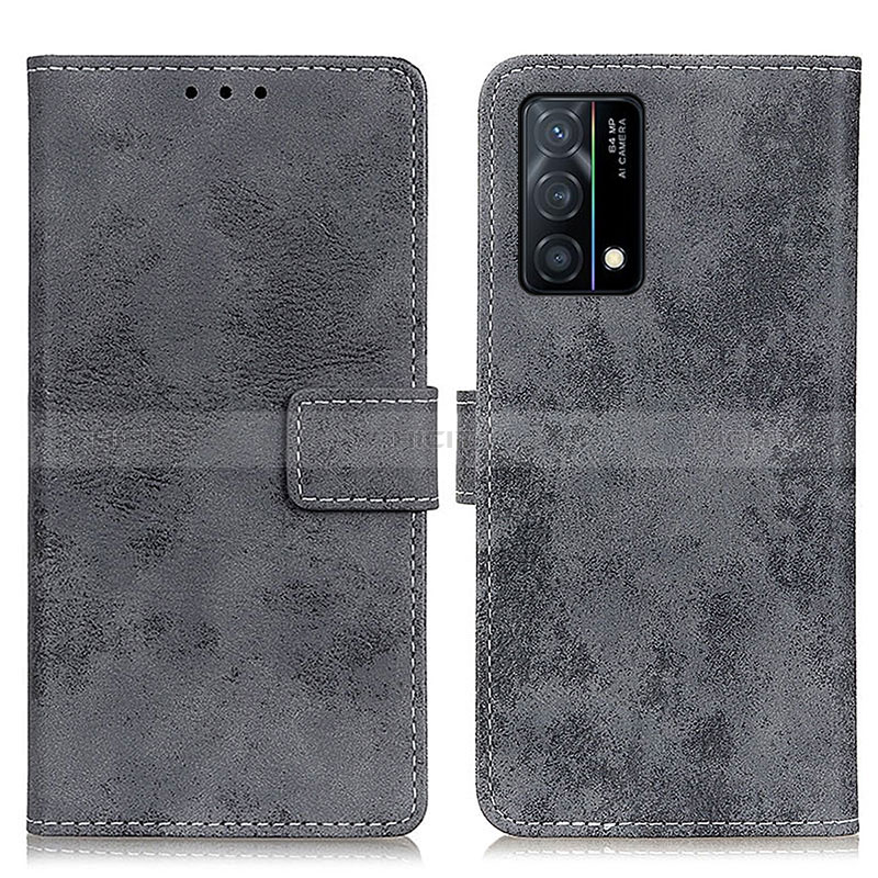 Funda de Cuero Cartera con Soporte Carcasa D05Y para Oppo K9 5G Gris